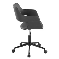 Kirklands Home Faux Leather & Black Marshall Office Chair Gray