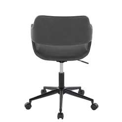 Kirklands Home Faux Leather & Black Marshall Office Chair Gray