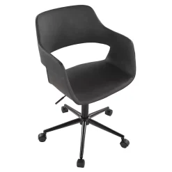 Kirklands Home Faux Leather & Black Marshall Office Chair Gray