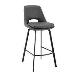 Best Kirklands Home Faux Leather Carise Swivel Counter Stool Gray