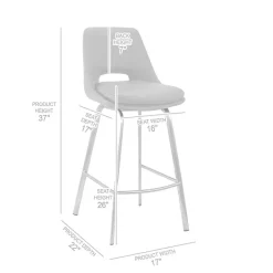 Best Kirklands Home Faux Leather Carise Swivel Counter Stool Gray