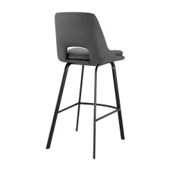 Best Kirklands Home Faux Leather Carise Swivel Counter Stool Gray