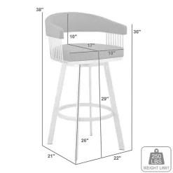 Kirklands Home Faux Leather Chelsea Swivel Bar Stool Gray