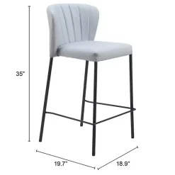 Best Kirklands Home Faux Leather Liddy Counter Stools, Set of 2 Gray