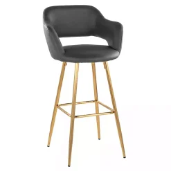 Sale Kirklands Home Faux Leather Marge Bar Stools, Set of 2 Gray
