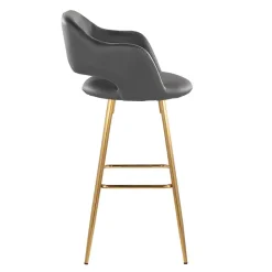Sale Kirklands Home Faux Leather Marge Bar Stools, Set of 2 Gray