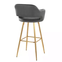 Sale Kirklands Home Faux Leather Marge Bar Stools, Set of 2 Gray