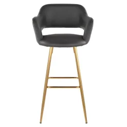 Sale Kirklands Home Faux Leather Marge Bar Stools, Set of 2 Gray