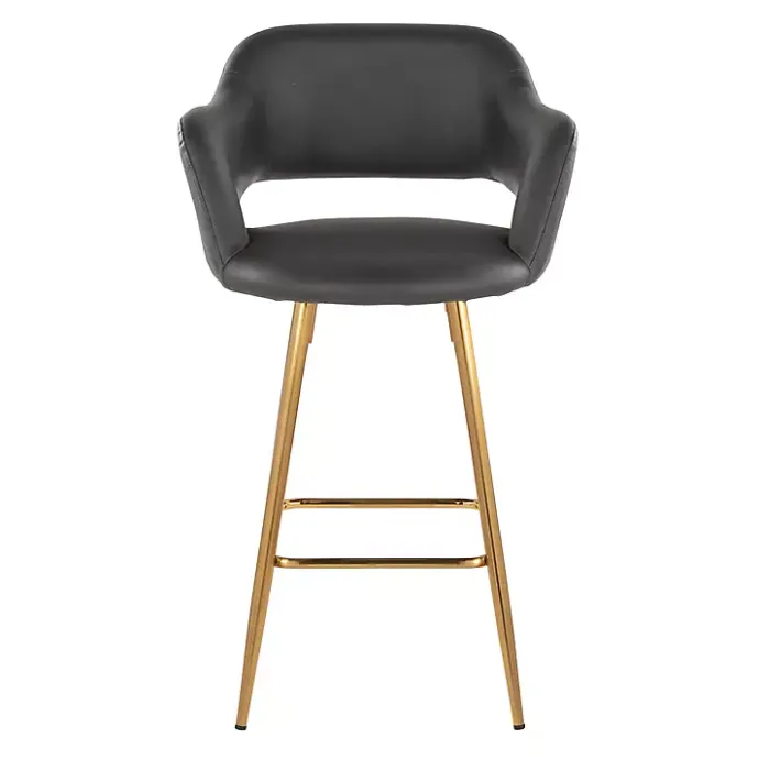 New Kirklands Home Faux Leather Marge Counter Stools, Set of 2 Gray