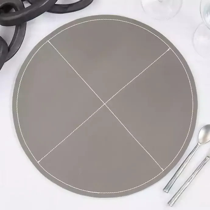 Sale Kirklands Home Faux Leather Placemats, Set of 4 Gray