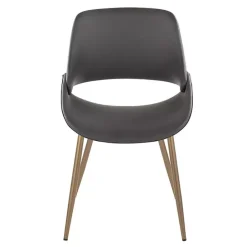Clearance Kirklands Home Faux Leather Scooped Accent Chairs, Set of 2 Gray
