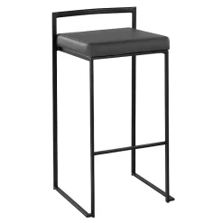 Sale Kirklands Home Faux Leather Stackable Bar Stools, Set of 2 Gray