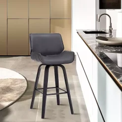 Hot Kirklands Home Faux Leather Tyler Swivel Bar Stool Gray
