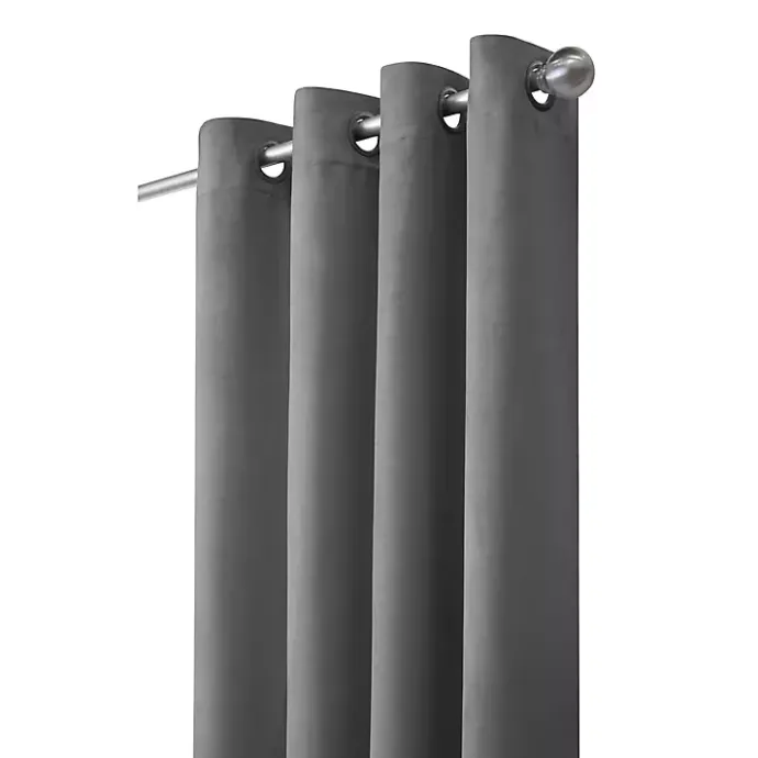 Kirklands Home Faux Suede Blackout Curtain Panel, 95 in. Gray