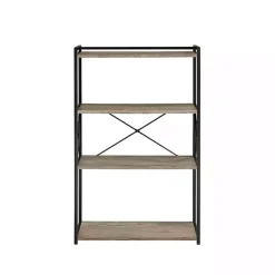 Hot Kirklands Home Gray Finish X Frame Open Shelf Bookcase