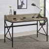 New Kirklands Home Gray Finish X Frame Wooden Hinged Top Desk