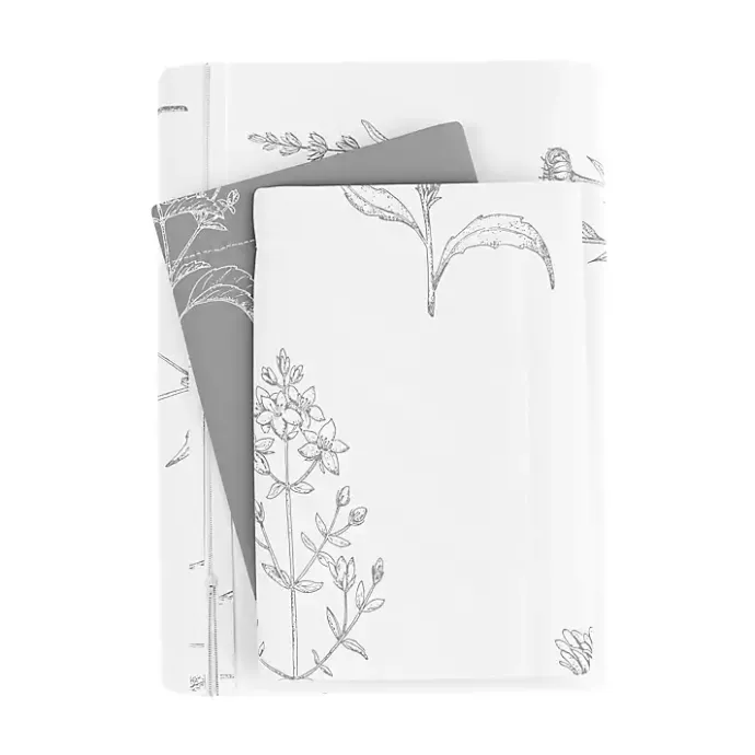 Kirklands Home Gray Floral Reversible 2-pc. Twin Duvet Cover Set