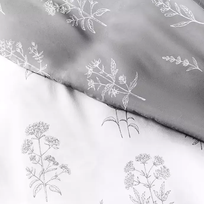 Kirklands Home Gray Floral Reversible 2-pc. Twin Duvet Cover Set