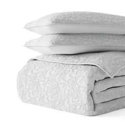 Discount Kirklands Home Floral Stitch 3-pc. Queen Quilt Set Gray