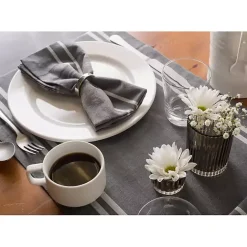 Online Kirklands Home French Chambray Table Runner Gray