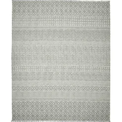 Outlet Kirklands Home Gray Geo Stripes Tassel Fringe Area Rug, 5x7