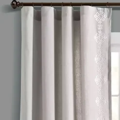 Kirklands Home Geometric Border Curtain Panel, 84 in. Gray