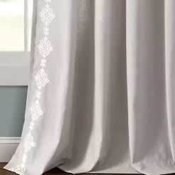 Kirklands Home Geometric Border Curtain Panel, 84 in. Gray
