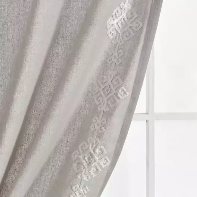 Kirklands Home Geometric Border Curtain Panel, 84 in. Gray