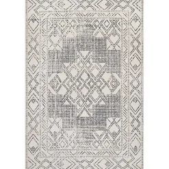 Kirklands Home Gray Geometric Medallion Washable Area Rug, 5x8