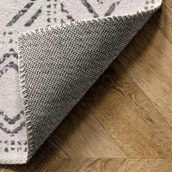 Kirklands Home Gray Geometric Medallion Washable Area Rug, 5x8