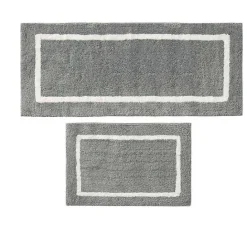 Hot Kirklands Home Gray Geometric Pattern Reversible Bath Mat, 60 in.