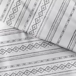 Discount Kirklands Home Gray Geometric 3-Pc. Queen Duvet Cover Set