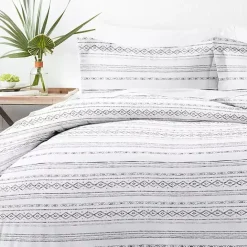 New Kirklands Home Gray Geometric 2-Pc. Twin Duvet Cover Set