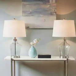 Hot Kirklands Home Gray Glass Bold Table Lamps, Set of 2 White