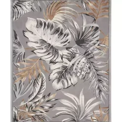 Outlet Kirklands Home Gray Grand Leaf Coastal Area Rug, 7x9