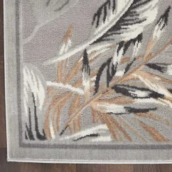 Outlet Kirklands Home Gray Grand Leaf Coastal Area Rug, 7x9