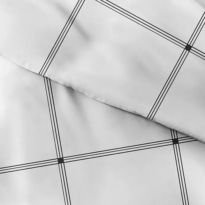 Sale Kirklands Home Gray Grid Plaid 3-pc. Micro Queen Duvet Cover Set