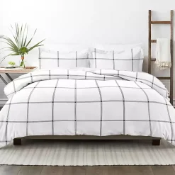 Hot Kirklands Home Gray Grid Plaid 2-pc. Micro Twin Duvet Cover Set