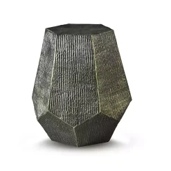 Best Kirklands Home Gray Hand-Stamped Iron Hexagon Accent Table