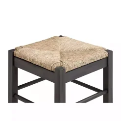 Online Kirklands Home Handwoven Square Wooden Counter Stool Gray