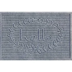 Outlet Kirklands Home Hello Ribbed Durable Doormat Gray