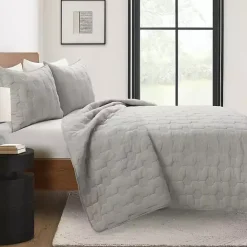 Discount Kirklands Home Hexagon Honeycomb 3-pc. Full/Queen Quilt Set Gray