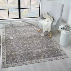 Discount Kirklands Home Gray Ivory Area Rug, 7x9