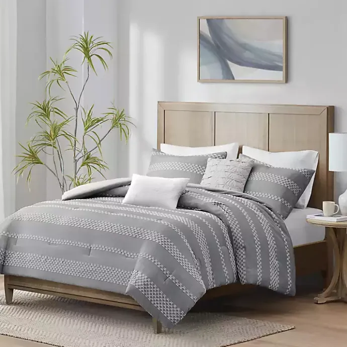 New Kirklands Home Jacquard 5-pc. Full/Queen Comforter Set Gray