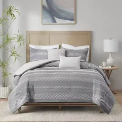 New Kirklands Home Jacquard 5-pc. Full/Queen Comforter Set Gray