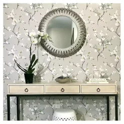 Discount Kirklands Home Gray Japanese Blossom Peel & Stick Wallpaper
