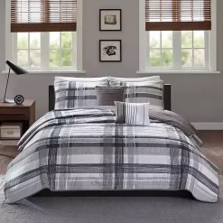 Online Kirklands Home Jax Plaid 4-pc. Twin/Twin XL Comforter Set Gray