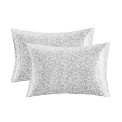 Discount Kirklands Home Gray Leopard Satin Standard 2-pc. Pillow Case Set