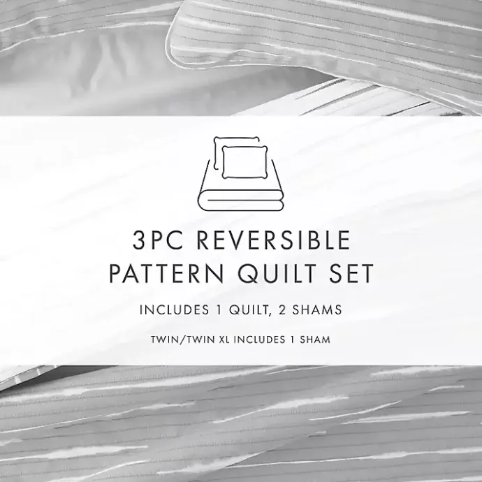 Outlet Kirklands Home Gray Linear Reversible 2-pc. Twin Quilt Set