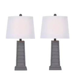 Hot Kirklands Home Louvered Shutter Table Lamps, Set of 2 Gray
